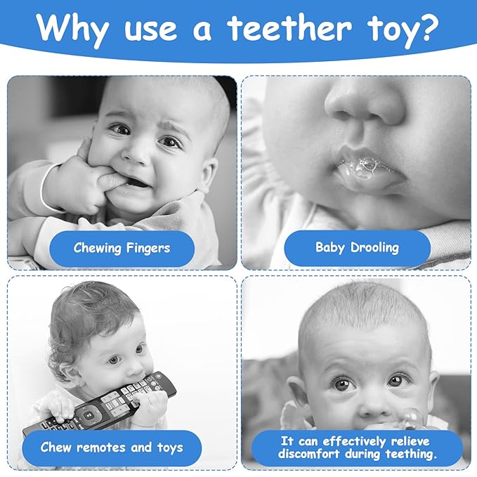 Aolso Baby Teether Toys, Silicone Baby Teething Toys Phone Shape with Pacifier Clip, Soft Teething Toys for Toddlers, BPA Free, Boys Girls Baby Chew Toys, Teethers for Babies 0-6 Months (Beige)