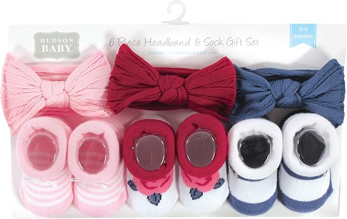 Hudson Baby Girl's Headband and Socks Giftset
