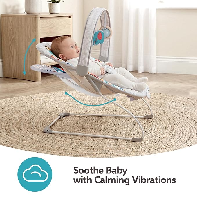 Baby Bouncer, Baby Bouncers for Infants, Portable Baby Bouncer Seat for Newborns with Music Soft Seat Cushion, Adjustable Infant Bouncer for Babies 0-6 Months 6-20 lbs Unisex