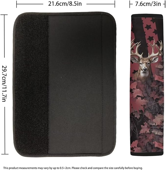 AFPANQZ Two Pack Car Seat Belt Cover for Women Mens Leaves and Deer Print Drivers Shoulder Protetion Car Seats Accessories Vehicle Auto Seatbelt Cushion Pads