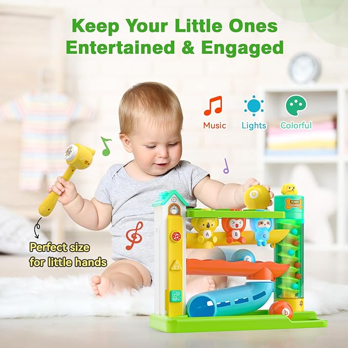 Musical Baby Toys for 1 Year Old Boy Gifts, 1st Birthday Gift First Present for One Yr, Pound A Ball Development Toy for 9-12-18 Months, Interactive Learning Toddler Toys for 1 Year Old Boys Girls