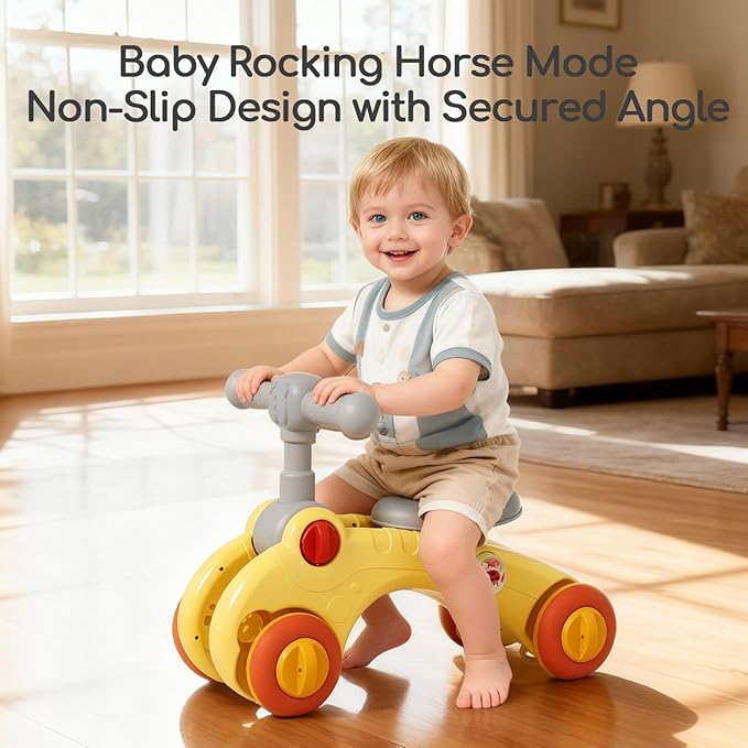 7 in 1 Baby Push Walkers Gym Play Mat for Baby Boys Girls 6-12 Months,Activity Center Rocking Toy Balance Bike Board for Toddlers 1-3,Sit to Stand Walker,Early Learning Push Toys Gifts for Infant