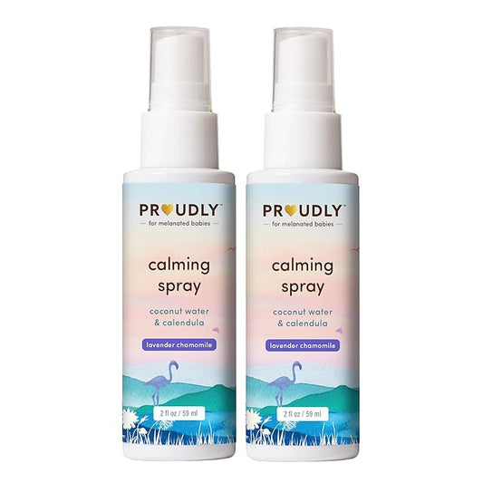 PROUDLY Baby Calming Spray with Lavender & Chamomile Essential Oils — Bedtime Sleep Mist for Newborns, Infants & Toddlers, Room, Linen & Skin Spray, No Synthetic Fragrance, 2-Pack (2 oz)