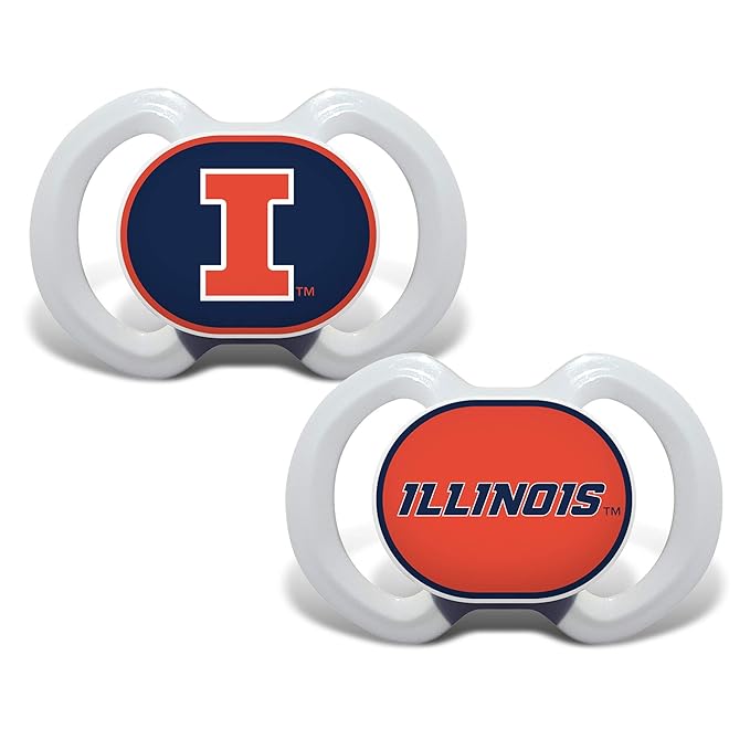 Baby Fanatic Pacifier 2-Pack - NCAA Illinois Fighting Illini - Officially Licensed League Gear