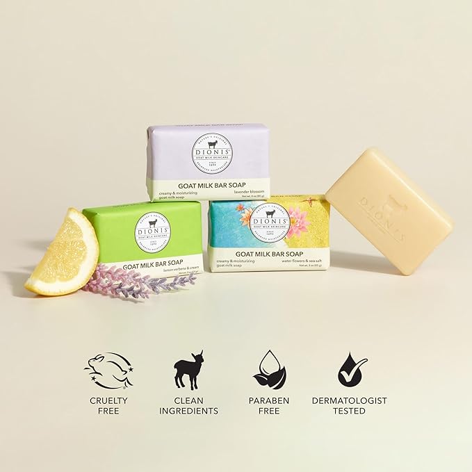 Dionis Goat Milk Fresh & Floral Bar Soap Bundle 3oz (Pack of 3)