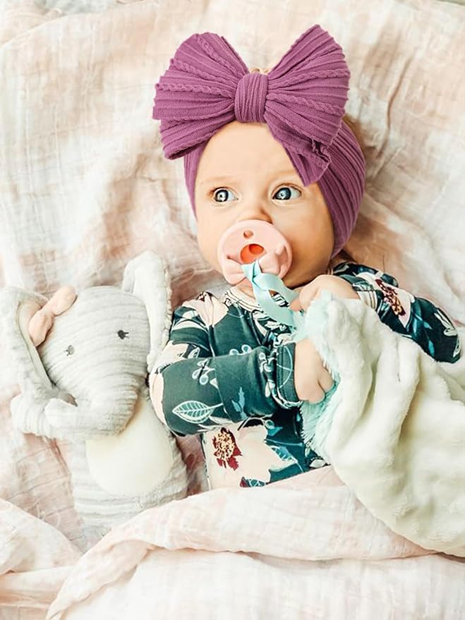 AQOKKA Baby Bows Headbands Nylon Baby Girl Headbands Soft Handmade Hairbands Toddler Hair Accessories for Girls Baby Newborn Infant Kids