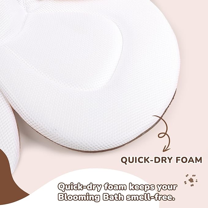 YooxArmor Baby Bath Pad for Infant Bathtub Sink, Non-Slip Flower Bathtub for Infants 0-6 Months, Soft Baby Sink Bath Cushion for Babies Bath Time, Newborns Bath Essentials Must Haves-Owl