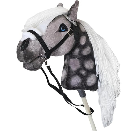 Dapple Gray Hobby Horse A3 Stick Horse for Children Horse Toy on Stick