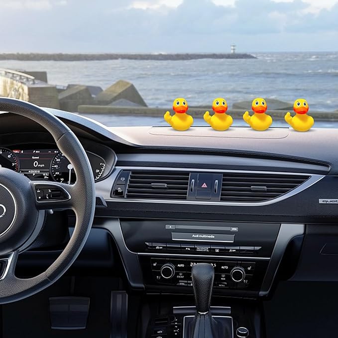 3pcs Rubber Ducks Mini Ducks for Kids Baby Shower Decorations Birthday Party Favors Gift Classroom Bathroom Car Dashboard Decorations (Middle Finger Duck)