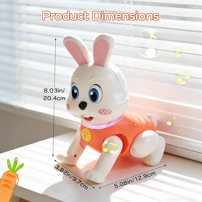 Crawling Baby Toys, Fun Tummy Time Toy for Toddlers with Music and Light, Interactive Walking Moving Sensory Toys for Infant Baby Girls and Boys, Birthday Gifts for Kids Boy Girl 3 4 5 6 7 8 Years