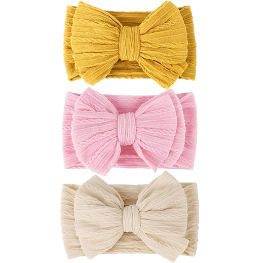 AQOKKA Baby Bows Headbands Nylon Baby Girl Headbands Soft Handmade Hairbands Toddler Hair Accessories for Girls Baby Newborn Infant Kids