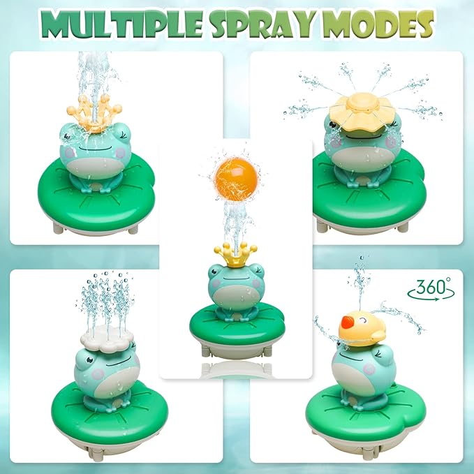 Baby Bath Toys for Kids, 4 Modes Water Spray Bath Toy Sprinkler Bathtub Toys for Toddlers 1-3, Swimming Pool Games Water Play Set Gift for Bathtub Shower Beach Infant Kids Boys Girls Age 2-7 Years Old