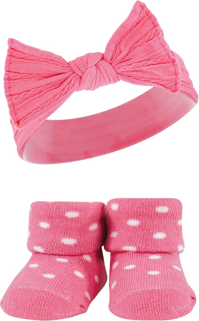 Hudson Baby Girl's Headband and Socks Giftset