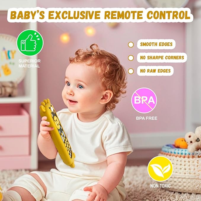 Baby Remote Control Toy with Music and Light - On The Go Remote - Toddler Early Education Learning Toys & Gifts for Boys & Girls Ages12-18 Months (Giraffe)