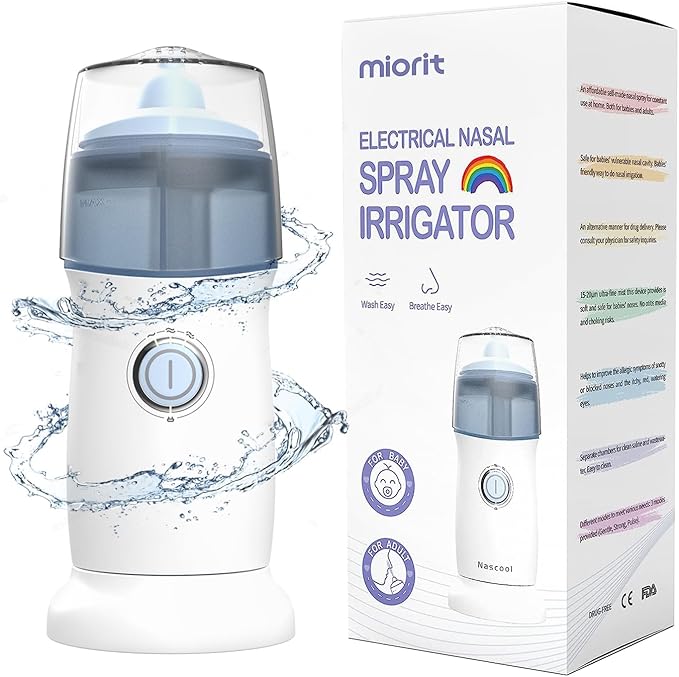 Electric Nasal Spray Irrigator ,Nasal Irrigation System for Kids with Automatic Waste Collection Function,to Relieve Runny Nosestuffiness,and Itching in The Nasal Sinuses