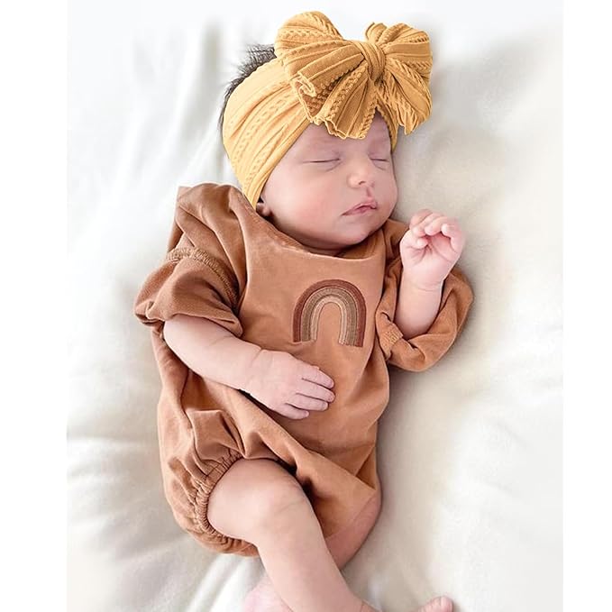 Niceye Handmade Baby Headbands Soft Stretchy Nylon Hair Bands with Bows for Newborn Infant Baby Toddler Girls