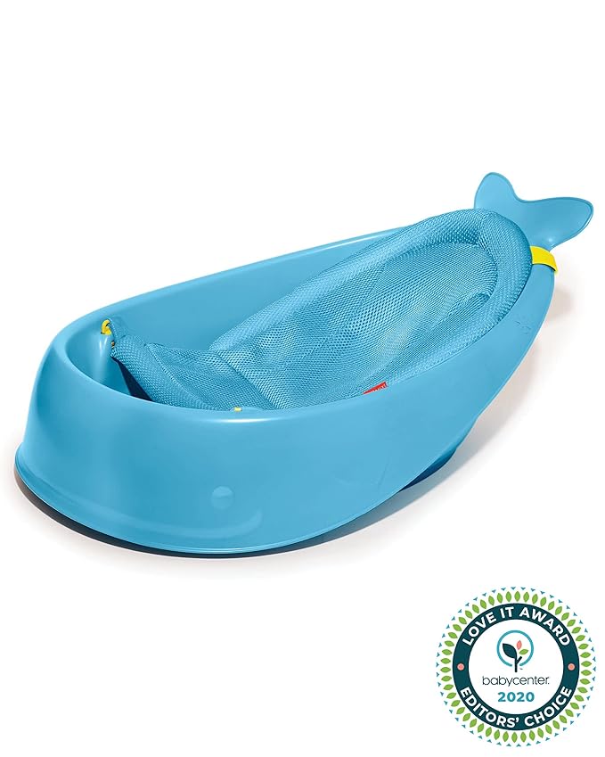 Skip Hop Baby Bath Tub, 3-Stage Smart Sling Tub, Moby, Blue (Pack of 2)