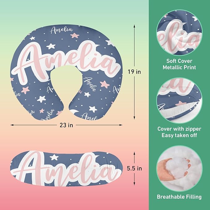 Personalised Car Seat Cover for Girls and Boys - 7 in 1 Multipurpose Breast Feeding Cover, Blue Star Nursing Cover, Grocery Cart Cover - Birthday Gift for Babies