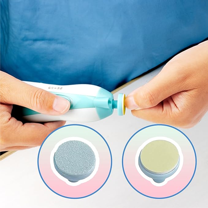 12 Pieces Baby Nail File Pads Nail Trimmer Replacement Pads Electric Baby Nail Grinding Heads for Standard Electric Kid Nail Trimmer Suits to Newborn Infant Toddler (4-11, Over 12 Months)