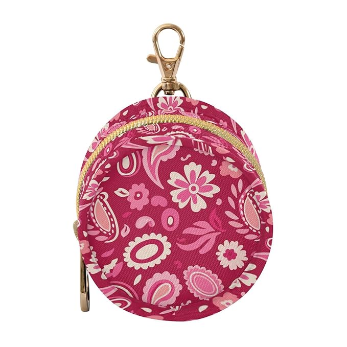 Floral Flowers Pink Print Pacifier Holder Case for Diaper Bag Portable Travel Pacifier Storage Case with Clip Newborn Baby Pouch for Baby Boys Girls Purse Outdoor