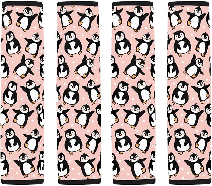Car Seat Shoulder Strap Pads Seat Belt Pad Neck Protector Penguin Carseat Straps Covers Car Interior Accessories Penguin Car Seat Belt Shoulder Protector Seatbelt Strap Cover Seat Belt Pad