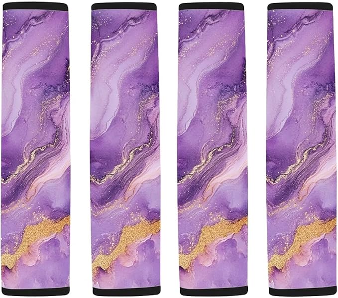 Seat Belt Cover,Purple Marble Soft Car Seat Belt Pad Cover Seat Belt Shoulder Pads for Adults Kids Set of 2 Universal Fit
