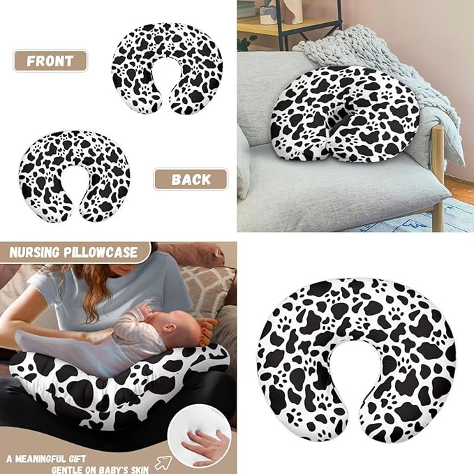 Cow Basket Covers Nursing Pillow Cover for Baby Classic Multi - use Baby Essentials Breathable Washable Stain Resistant and Scratch Resistant