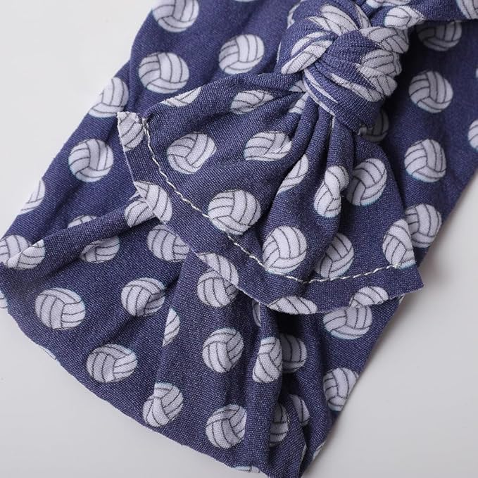 BBTDIN Baby Girls Volleyball Headband Turban Baby Volleyball Hair Band Bowknot Baby Volleyball Hair Bow BTB11 (B-Blue, Free Size)