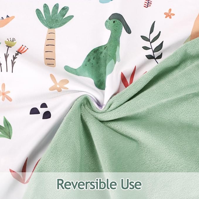 Newborn Lounger Cover, Baby Lounger Cover for Girls Boys, Soft Removable Slipcover Fits Newborn Lounger, Green Dinosaur (Cover Only)