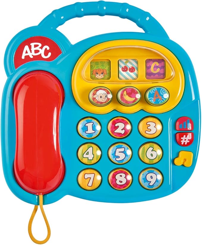Simba 104010016 20 cm ABC Telephone/with Different Sounds/Rotating Picture Display, Multi-Coloured