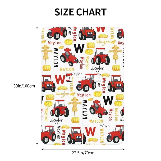 Personalized Red Tractor Baby Car Seat Cover for Boys, Custom Strollers Carseat Canopy with Name, Nursing Covers for Breastfeeding, Multiuse Car Seat Canopies for Newborn Infant