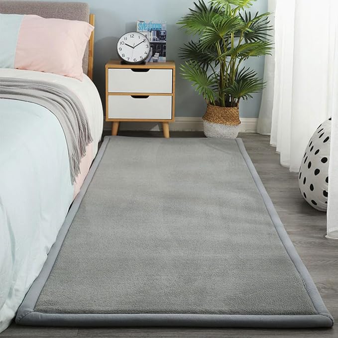 Play Crawling mat for Nursery Baby, Extra Soft Activity Floor Mat for Kids Playroom Bedroom- Light gray-100 * 180cm