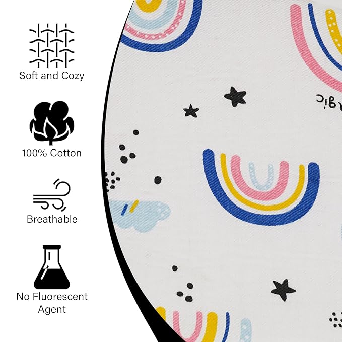 2Pcs Baby Car Seat Neck Cover for Kids, Children Seat Belt Cushion Cute Cartoon Pattern, Comfortable Soft Belt Pads Cover Neck Support Travelling (Pink Rainbow)