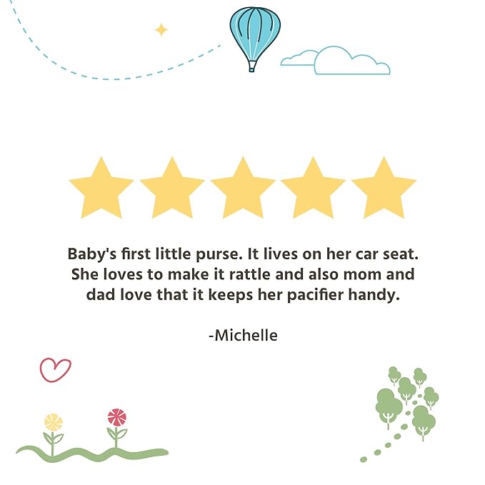 J.L. Childress Pacifier Pal - Pacifier Holder Case and Toy - Plush Binky Holder Toy - Developmental Toy Helps Calm Baby - Opens with One Hand - Fits 2-3 Pacifiers - Elephant