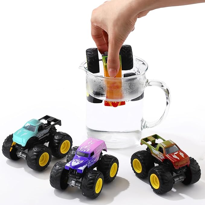 4 Pcs Color Changing Car Bath Toys 1: 43 Kids Truck Mold Water Table Toys Toddlers Baby Bathtub Shifters Vehicles Truck for Child Change Pool Gift Party Prizes Favors