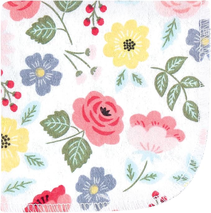 Hudson Baby Unisex Baby Flannel Cotton Washcloths, Modern Botanical 10 Pack, One Size