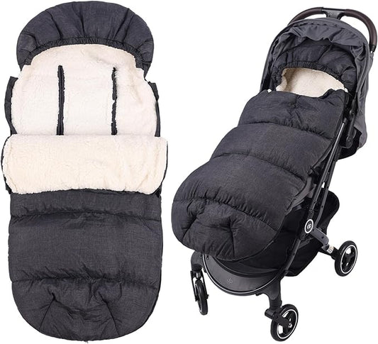 Baby Footmuff for Winter Outdoors Stroller Layer Waterproof Outer Soft Lambswool Liner Designed for Cold Wind Moisture Protection Suitable -30F/-22C Universal Fit Stroller