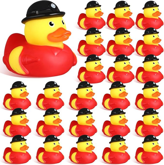 Sotiff 12 Pcs Firefighter Rubber Ducks Bulk 2 Inch Fireman Rubber Ducky for Firefighter Party Favors Birthday Party Gifts