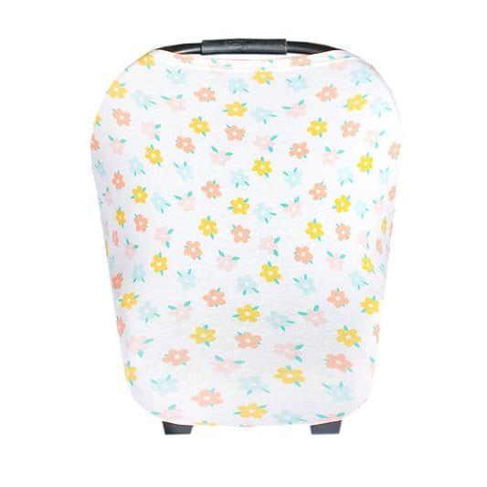 Copper Pearl Multi-Use Cover: Car Seat Covers, Nursing Cover, and Stroller Cover for Sun - Stretchy Fabric, All-Season Use, Stylish Designs, Easy Access for Moms - Daisy