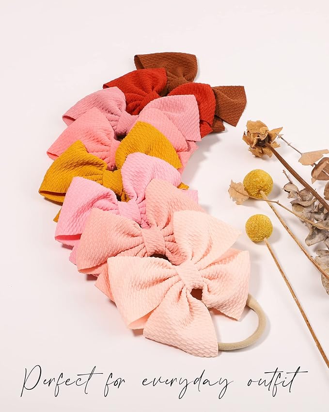 jollybows 30pcs Baby Girls Hair Bows Headband Nylon Hair Band Elastic Hair Accessories for Kids Infants Toddlers