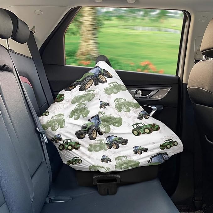Binienty Womens Nursing Cover Breastfeeding Scarf, Truck Tractor Print Baby Car Seat Covers Multi Use Newborn Carrier/Stroller/Shopping Cart, Girl Boy Stroller Cover Gifts