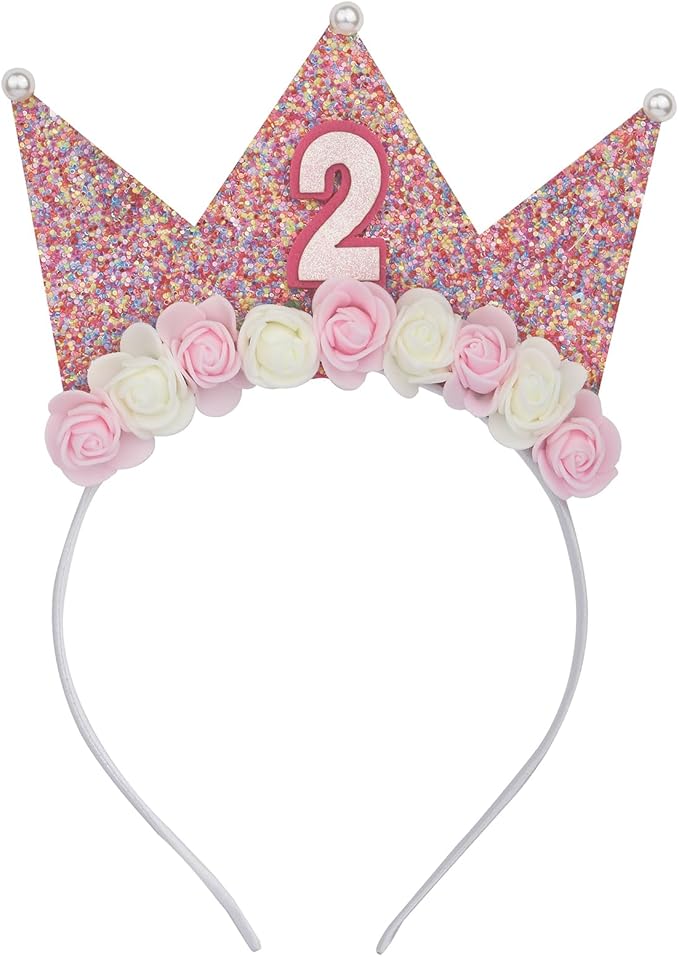 Boy Girl Birthday Crown, Prince Princess Birthday Hat Headband Tiara Crown Cake Photo Prop Party Decorations