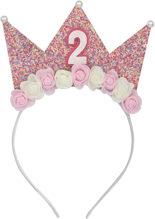 Boy Girl Birthday Crown, Prince Princess Birthday Hat Headband Tiara Crown Cake Photo Prop Party Decorations