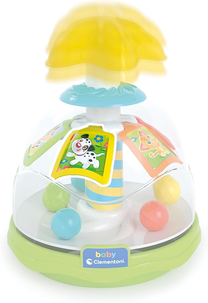 Clementoni Baby Happy Friends Spinning Top Spinning Top for Children with Animals Sensory & Motor Skills Toy for Children from 9-36 Months 17895