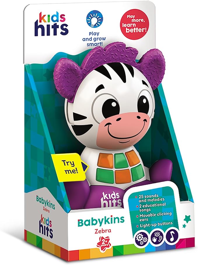 Kids Hits Babykins Moose Interactive Toy: Spark Joy and Learning for Kids 2 Years and Up - Bright Lights, Playful Tunes, and Educational Fun! (Multicolor)