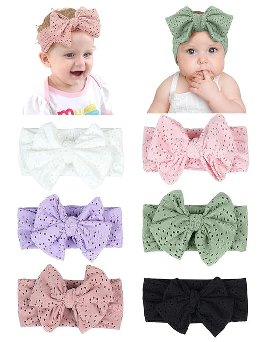 Stretchy Baby Girl Headbands Bows, Infant Headband Bows for Baby Bonnet Newborn Head Wraps Toddler Unisex (03H-17)