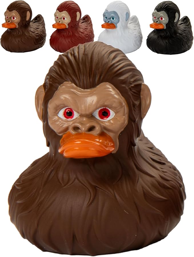 Bigfoot Rubber Ducks for Jeeps - Funny Jeep Ducks for Ducking - Ford Bronco Accessories for Squatching - Bigfoot Gifts for Men Women - Sasquatch Bath Toys for Kids - 3 Inch Size (Multi Color, 4)