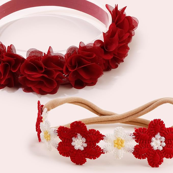 New Model Baby Girl Nylon Headbands Nylon Flower Elastic Hairbands 3pcs Hair Accessories Gift for Newborn Infant Toddlers (BF-XKFD007)