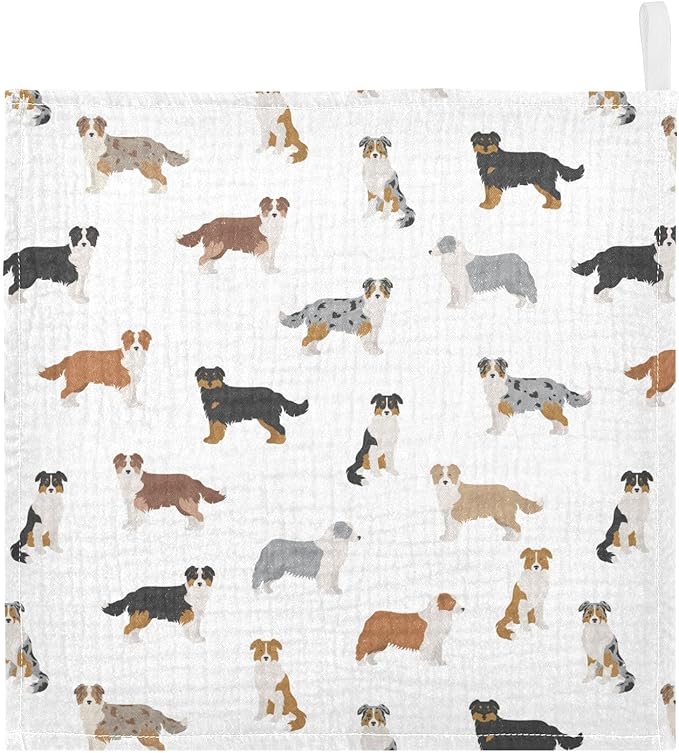 vvfelixl Golden Retriever Dog Baby Burp Cloths Baby Muslin Washcloths for Boys Girls Cotton Baby Face Towel for Newborn Infants Soft and Absorbent 11.8 X 11.8 in, 5 Pack