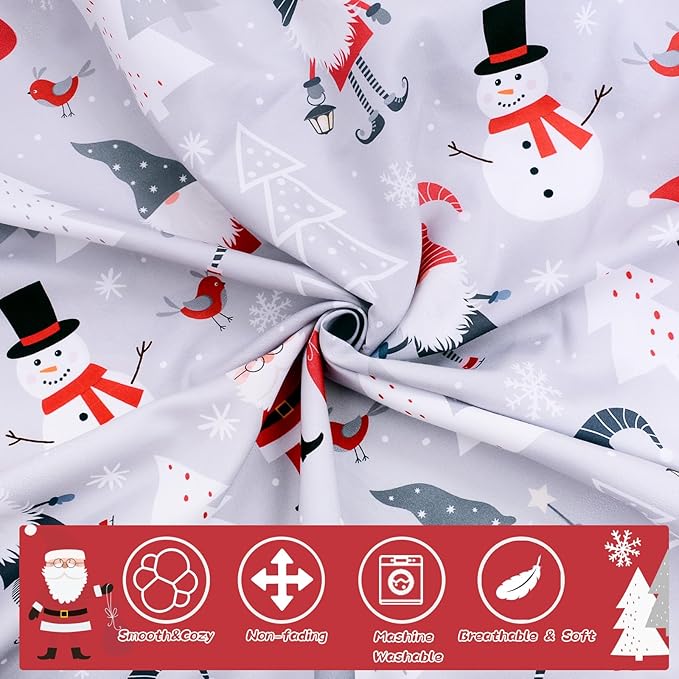 Cloele Christmas Square Playard/Playpen Fitted Sheets Perfect for 36 X 36 Portable Playard Mattresses - Square Pack and Play Crib Sheets - Ultra Soft Polyester Snowman Fitted Playpen Sheet for Baby